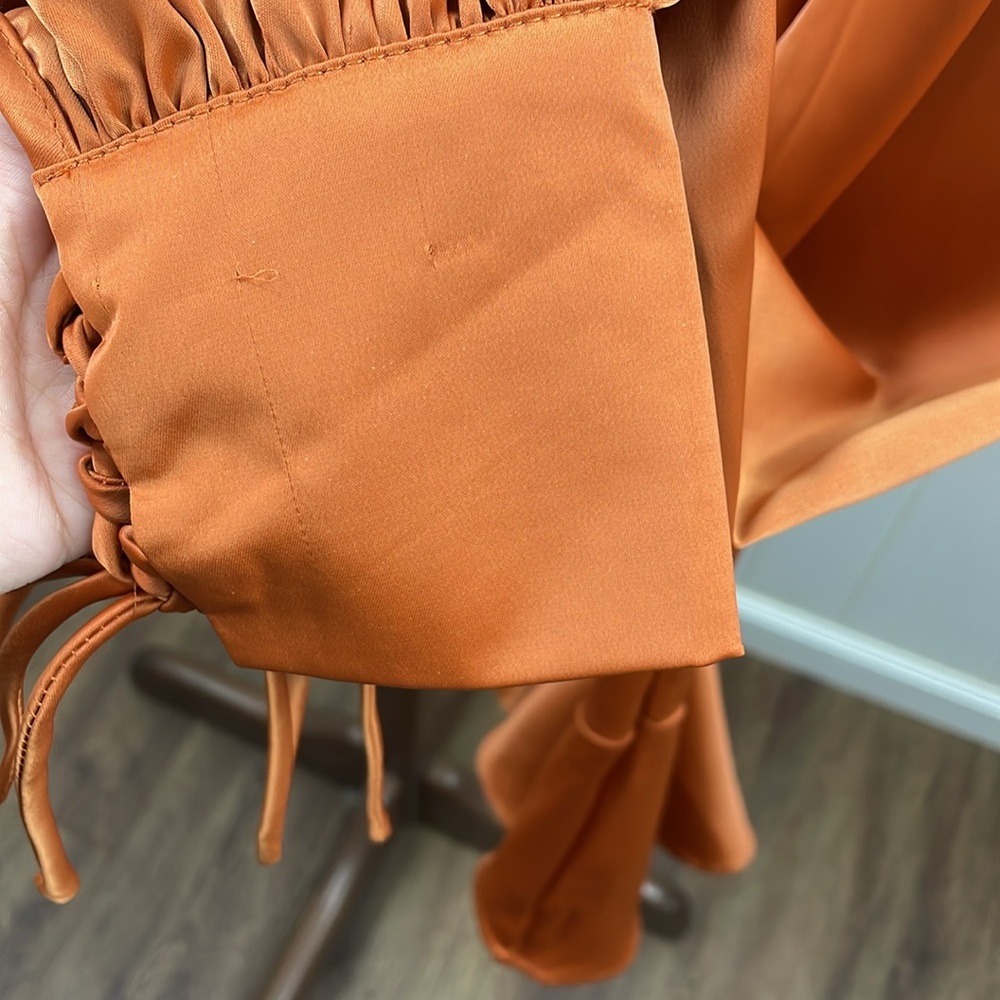 Petal & Pup NWT Rust Orange Satin Torena Dress - Picture 7 of 7